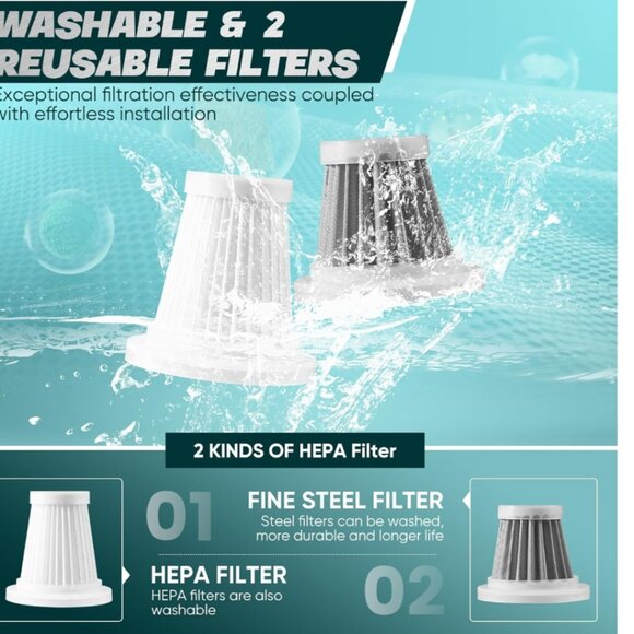 SAKER PLUS CAR VACUUM CLEANER-WIRELESS-HAND-HELD-BRUSHLESS MOTOR 3 IN 1 PORTABLE - Picture 5 of 15